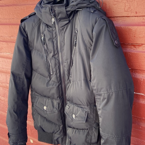 Projek Raw Black Puffer Jacket Winter Coat Men's Size S - Picture 3 of 14